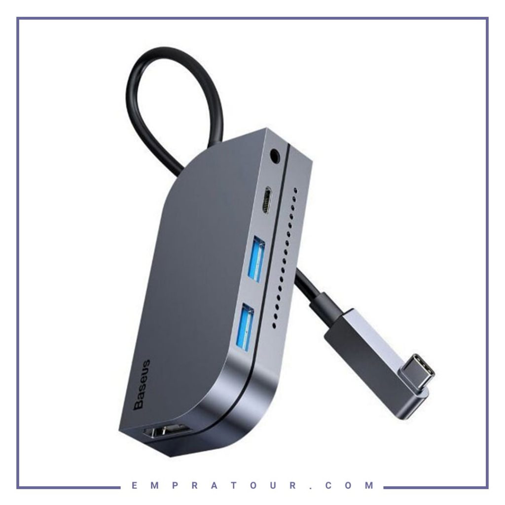 هاب چندکاره بیسوس Baseus Bend Angle Multi-Functional Type C HUB CAHUB-CWJ0G