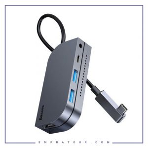 هاب چندکاره بیسوس Baseus Bend Angle Multi-Functional Type C HUB CAHUB-CWJ0G