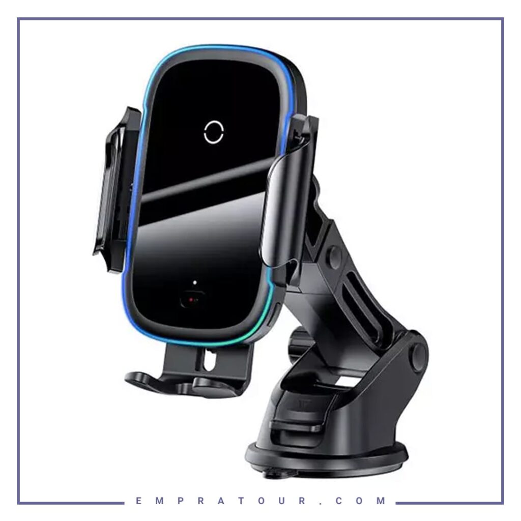 پایه نگهدارنده و شارژر وایرلس بیسوس Baseus Light Electric Car Holder Wireless Charger WXHW03-01