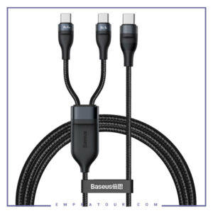کابل دو سر تایپ سی به تایپ سی فست شارژ 1.5 متر Baseus Flash One-for-Two CA1T2-C01