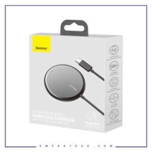 شارژر وایرلس مگنتی بیسوس Baseus Simple mini Magnetic Wireless Charger BS-W522 WXJK-F01