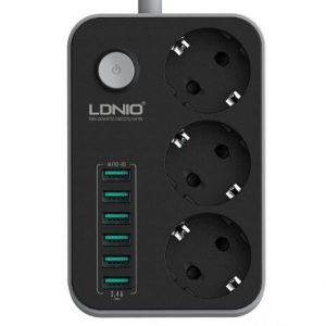 سه راهی برق الدینیو Ldnio 3Power Socket 6Usb SE3631