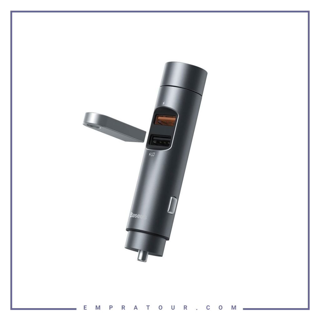 شارژر فندکی و پخش کننده بلوتوث فست شارژ بیسوس Baseus Energy Column Car Wireless CCNLZ-C0G
