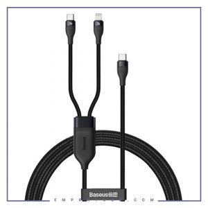 کابل دو سر Type C به Type C و لایتنینگ فست شارژ 1.2متر Baseus 100W Fast charging Data Cable CA1T2-F01