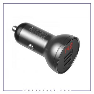 شارژر فندکی دو پورت بیسوس Baseus Digital Display Car Charger Dual USB CCBX-0G
