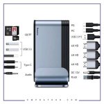 هاب 17 پورت تایپ سی بیسوس Baseus Working Station Three-Screen Multifunctional Type-C CAHUB-DG0G-3.jpg