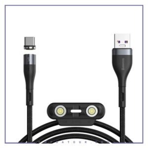 کابل آهنربایی سه سر سریع 5 آمپر بیسوس 1متر Baseus Zinc Magnetic Cable Kit CA1T3-BG1