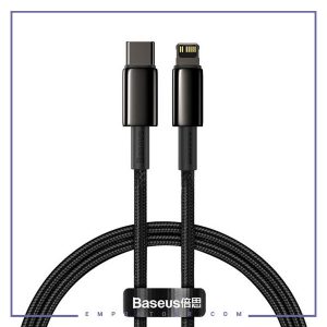 کابل شارژ سریع تایپ سی به لایتنینگ بیسوس 1 متر Baseus Tungsten Gold Type-C to iP 1m 20W CATLWJ-01