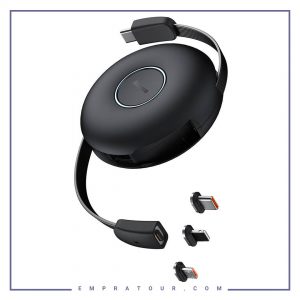 کابل شارژ آهن ربایی سه سر بیسوس 1متر Baseus Zinc Magnetic 1 for 3 Data Cable PD 20W CAMLC-01
