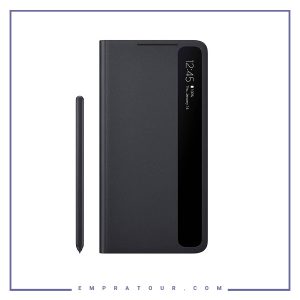 کیف کلاسوری شرکتی سامسونگ مدل SMART CLEAR VIEW COVER EF-ZG99P S21 ULTRA با قلم
