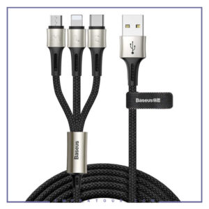 کابل سه سر بیسوس Baseus Caring 3 in 1 Cable CAMLT-GH01 1.2m