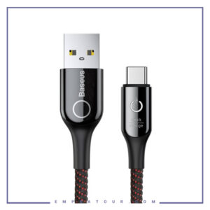 کابل Type C قطع کن دار بیسوس 1متر Baseus Auto Power-off C-Shaped Cable CATCD-01