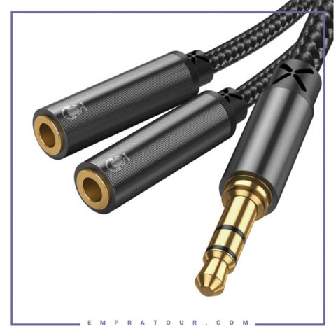 کابل انتقال صدای دوسر جویروم Joyroom Headphone male to 2-female Y-splitter audio cable SY-A04
