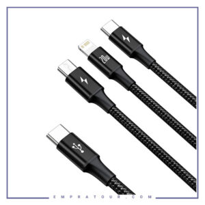 کابل فست شارژ سه سر بیسوس Baseus Rapid Series Type-C to M+L+C CAMLT-SC01