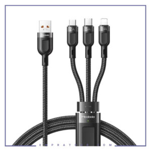 کابل شارژ سه سر مک دودو 1.2متر Mcdodo 3 in 1 5V Super Fast Charging cable Model CA-8790