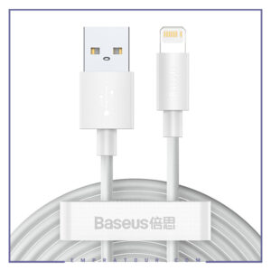پک 2 عددی کابل لایتنینگ بیسوس Data cable Lightning Baseus 2.4A simple wisdom 1.5mt TZCALZJ-02