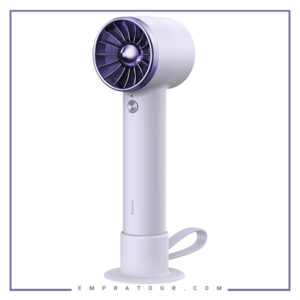 پنکه و پاوربانک با کابل همراه لایتنینگ Baseus Fan Flyer Turbine Handheld Fan 4000mAh Power Bank ACFX01