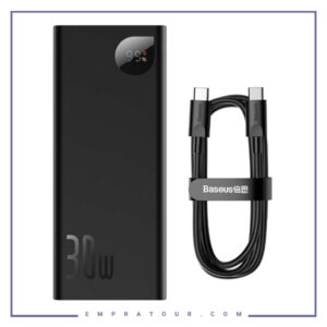 پاوربانک 20000 فست شارژ 30 وات همراه کابل تایپ سی بیسوس Baseus Adaman Metal Digital Display PPAD030001