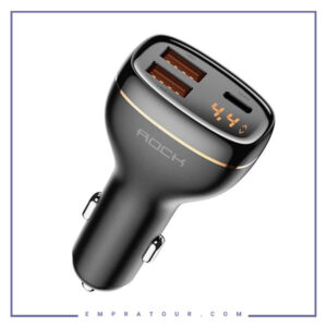 شارژر فندکی سریع راک ROCK C301 60W Smart Digital Display Car Charger RAU0678