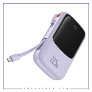 پاوربانک شارژر سریع 22.5 وات به همراه کابل تایپ‌سی 10000 بیسوس Baseus Qpow Pro Fast Charge Power Bank PPQD020101