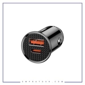 شارژر فندکی فست شارژ خودرو بیسوس Baseus Car Charger Circular Plastic A+C PPS CCALL-YS01