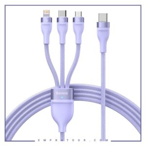 کابل شارژ فوق سریع سه سر 1.5 متری بیسوس Baseus Flash Series One-for-three Fast Charging Cable 100W 1.5m CASS03020