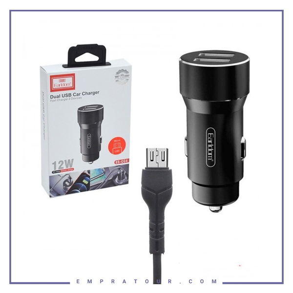 شارژر فندکی ارلدام به همراه کابل میکرو 7 Dual USB Car Charger ES-CC4