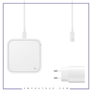 شارژر بیسیم سوپر فست همراه با آداپتور 25وات و کابل سامسونگ Samsoung Super Fast Wireless Charger EP-P2400