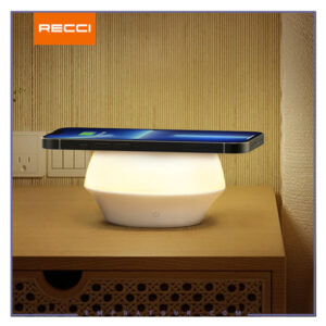 شارژر بی سیم و چراغ خواب رسی RECCI Mushroom Wireless Charger and Small Night Light RCW-21