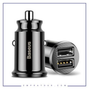 شارژر فندکی بیسوس Baseus Grain Dual USB Car Charger CCALL-ML01