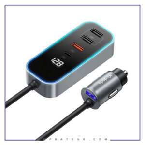 شارژر فندکی مک دودو 107 وات MCDODO CC-1900 Digital Display PD Car Charger with extension cord