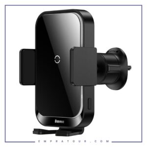 هولدر موبایل خودرو و شارژر وایرلس 15 وات بیسوس Baseus Halo Electric Wireless Charging Car Mount SUDD000001