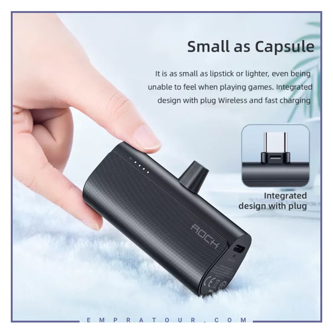 پاوربانک همراه تایپ سی 4800 راک ROCK Type-C PD P81