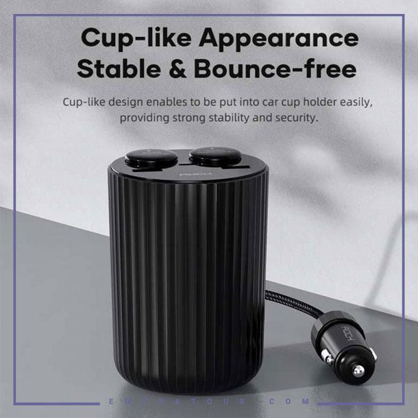 شارژر فندکی 100وات پنج پورت راک B600