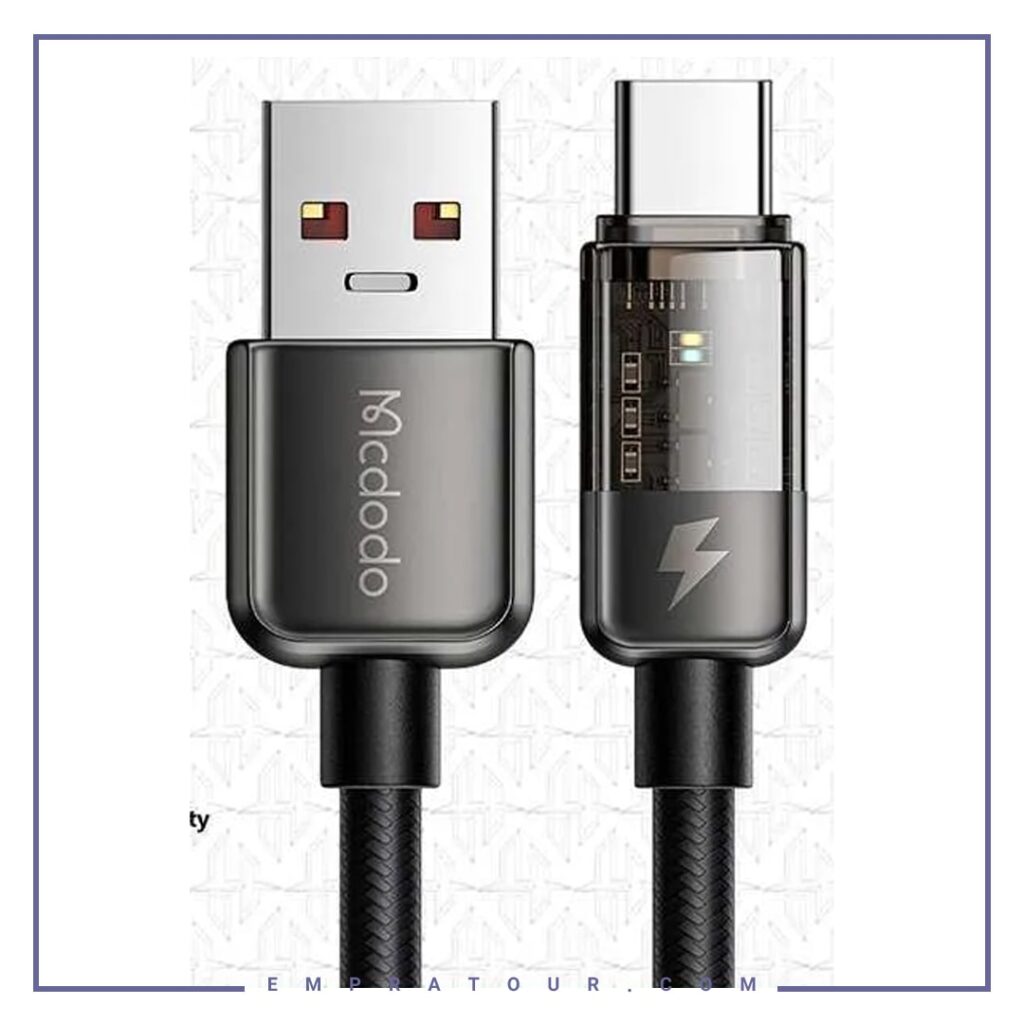 کابل شارژ تایپ سی سریع قطع کن دار مک دودو Mcdodo Auto Power Off Type C 100W CA-3150