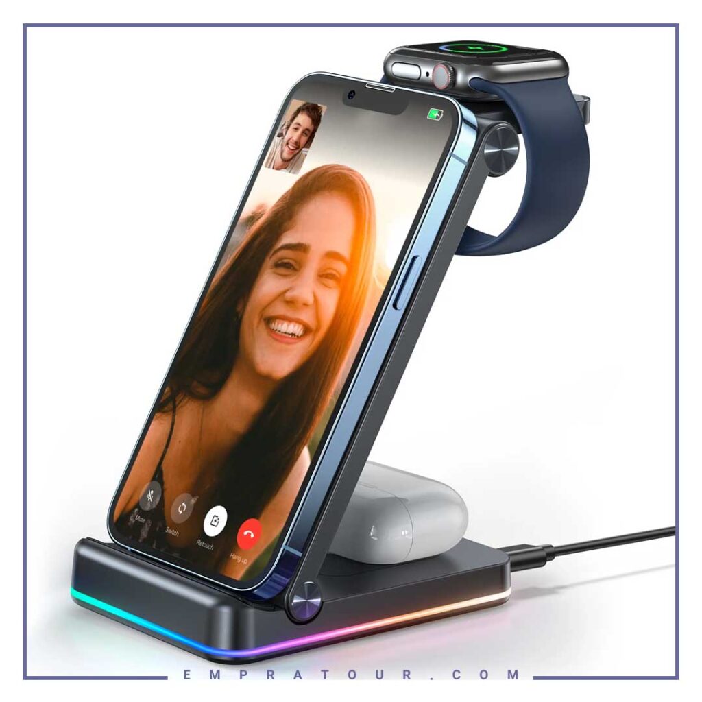 استند و شارژر وایرلس چندکاره جویروم  JOYROOM Wireless Charger 3-In-1 JR-WQN01