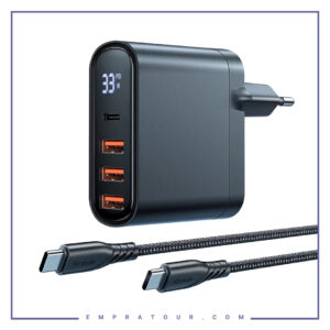 آداپتور چهار پورت چندکاره 33 وات مک دودو Mcdodo 4-PORT OUTPUT DIGITAL DISPLAY CHARGE C CH-2252 همراه با کابل