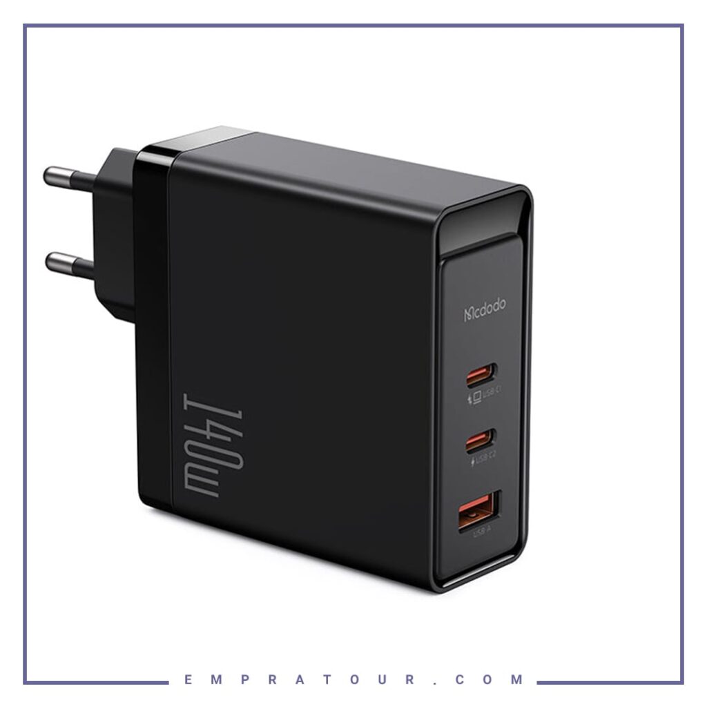 آداپتور شارژ 3 پورت 140 واتی مک دودو Mcdodo 140W GaN5 Pro Fast Charger CH-2911