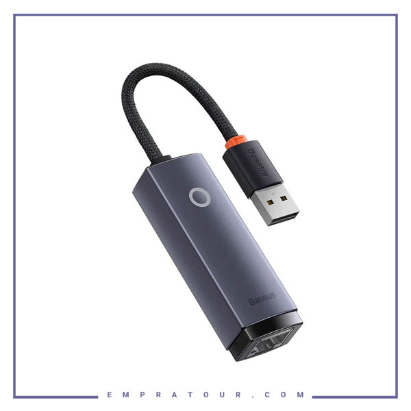 مبدل یواس‌بی به پورت شبکه 1000Mbps بیسوس Baseus Ethernet Adapter USB to RJ45 LAN Port WKQX000113