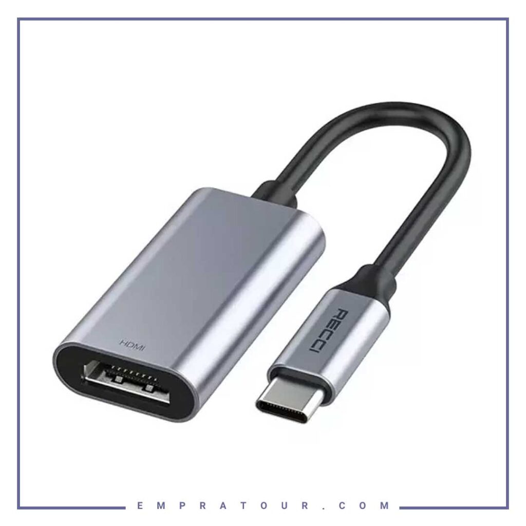 مبدل تایپ سی به اچ دی ام آی رسی Recci Type-C to HDMI Adapter 4K Cable RH11
