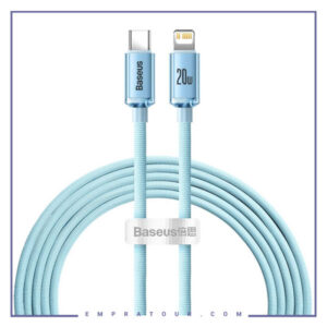 کابل شارژ تایپ سی به لایتنینگ 20 وات 2 متر بیسوس Baseus Crystal Shine Data Cable CAJY000301