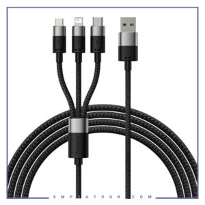 کابل شارژ سه سر 3.5 آمپری بیسوس Baseus 3in1 Fast Charging CAXS000001