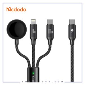 کابل شارژ 100 وات 3در1  مکدودو Mcdodo CA-494 USB-C to Type-C + iP + Wireless Charger for Apple Watch 3 in 1 Charging Cable
