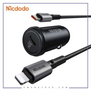 شارژر فندکی مکدودو 30 وات به همراه تایپ سی به لایتنینگ MCDODO CC-7492