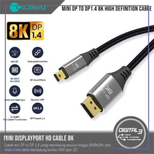 کابل DP به Mini DP کوتسی 2 متر Coteci Mini DP To DP Display HD Cable 87401