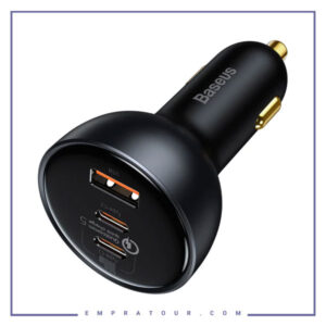 شارژر فندکی 3 پورت 160 وات همراه با کابل بیسوس Baseus Qualcomm 5 Multi-Port Fast Charge Set TZCCZM-0G