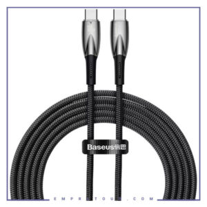 کابل دو سر تایپ سی 100 وات 2 متر بیسوس Baseus Glimmer Type-C To Type-C Fast Charging Data Cable CADH000802