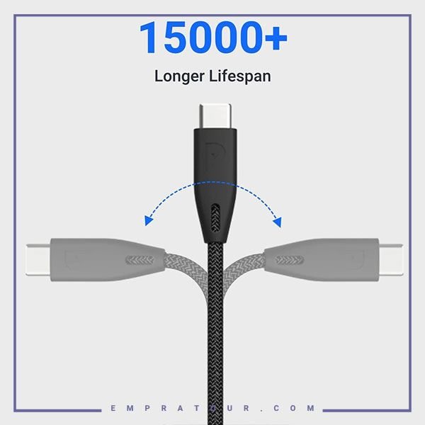 کابل دو سر تایپ سی 100 وات پاورولوژی PBCC2BK