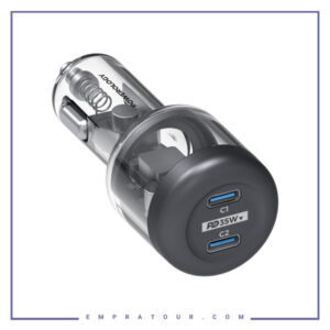 شارژر فندکی دو پورت 35 وات پاورولوژی Powerology Crystalline Quick Car Charger PCCSR011