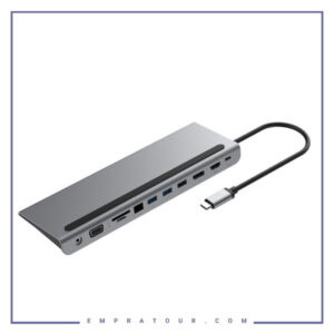 هاب تایپ سی 11 پورت پاورولوژی Powerology Multi-Display USB-C HUB And Laptop Stand P11CHBMCGY